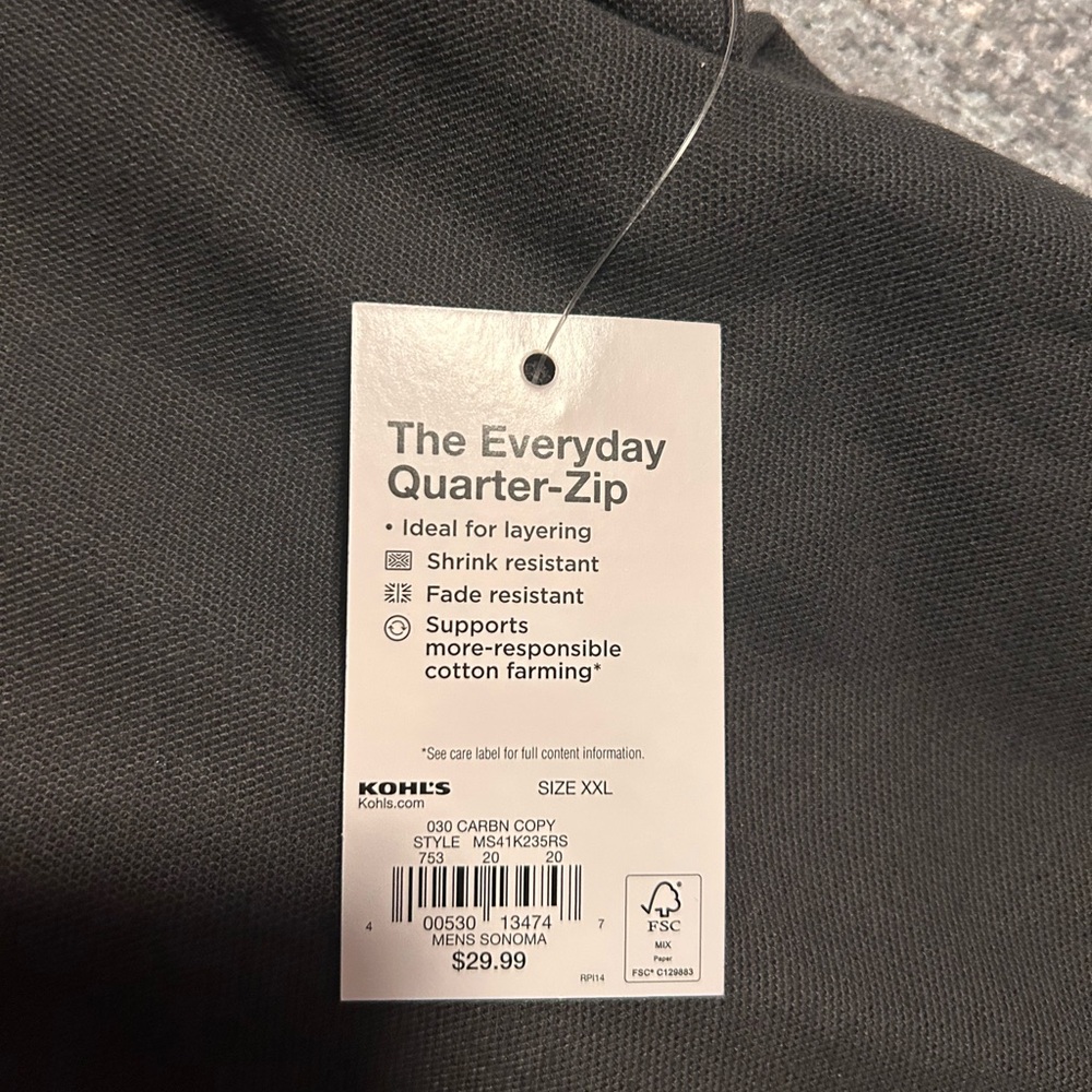Charcoal Gray Sonoma 1/4 Zip - Picture 3 of 3